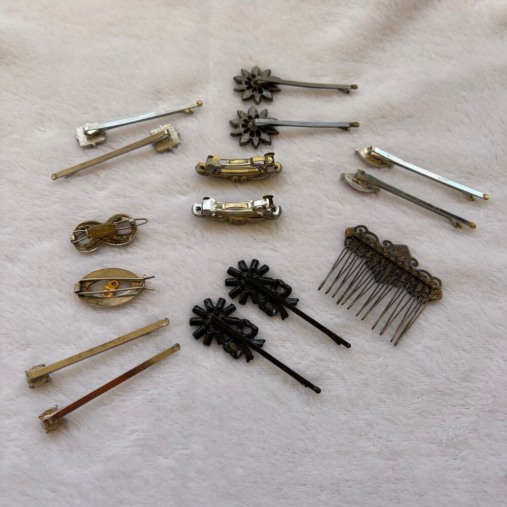 Y2K Rhinestone Hair Accessories Lot Coquette Fairy Grunge Bobby Pins Barrettes - Picture 4 of 7